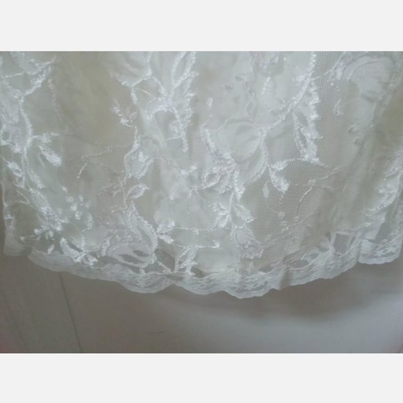 Scott McClintock  Vintage Cream Floral Lace  Long Prom Wedding Formal Dress - Picture 9 of 9